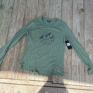 Eddie Bauer Green Fitted Long Sleeve Tee